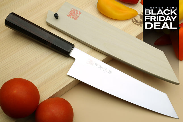 (BF Sale) Yoshihiro AUS10 Ice Hardened Stainless Steel Kiritsuke Japanese Chef Knife, Rosewood Handle (Blade Length 8.25" (210mm))