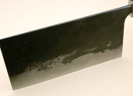 Yoshihiro Nashiji High Carbon White Steel #2 Chinese-Style Cleaver Vegetable Knife with Stabilized Maple Burl Handle (Mazaki Special Edition: TYPE D)