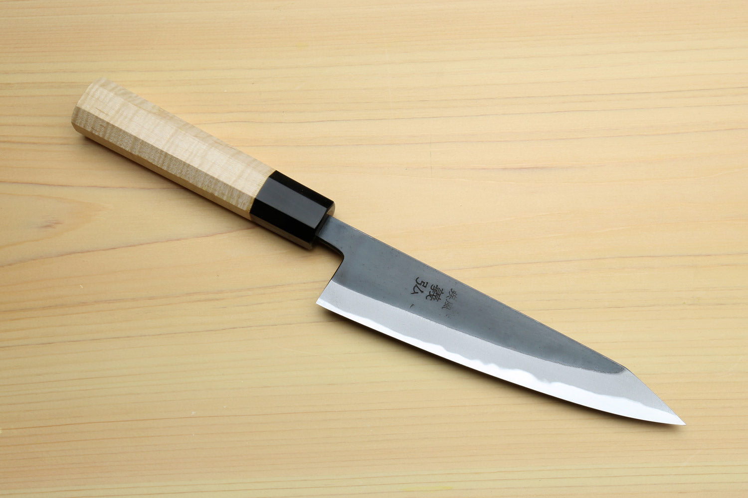 Yoshihiro High Carbon Blue Steel #2 Kurouchi Petty-Kiritsuke Utility Knife with Kaede Handle