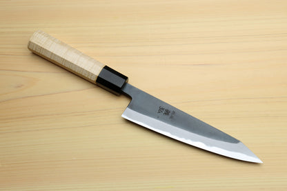 Yoshihiro High Carbon Blue Steel #2 Kurouchi Petty-Kiritsuke Utility Knife with Kaede Handle