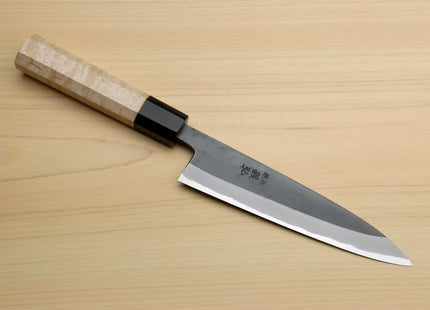 Yoshihiro High Carbon Blue Steel #2 Kurouchi Petty Utility Knife with Kaede Handle