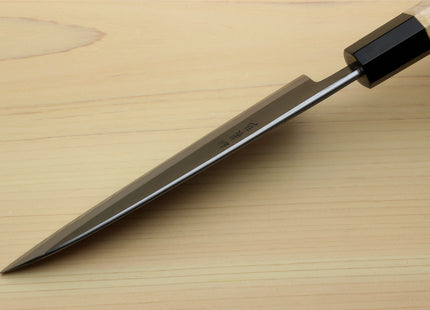 Yoshihiro High Carbon Blue Steel #2 Kurouchi Petty Utility Knife with Kaede Handle