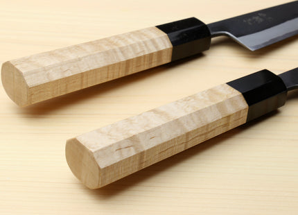 Yoshihiro High Carbon Blue Steel #2 Kurouchi Petty Utility Knife with Kaede Handle