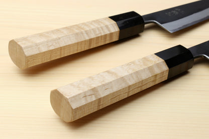 Yoshihiro High Carbon Blue Steel #2 Kurouchi Petty-Kiritsuke Utility Knife with Kaede Handle