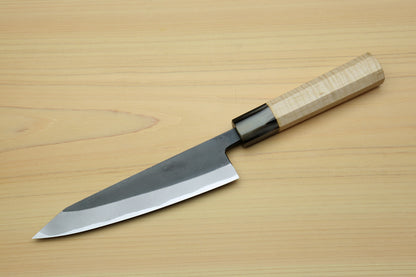 Yoshihiro High Carbon Blue Steel #2 Kurouchi Petty-Kiritsuke Utility Knife with Kaede Handle
