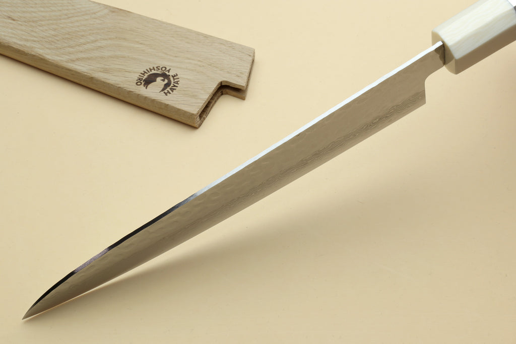 Yoshihiro VG-10 46 Layers Hammered Damascus Gyuto Japanese Chefs Knife Octagonal Alternative Ivory Handle