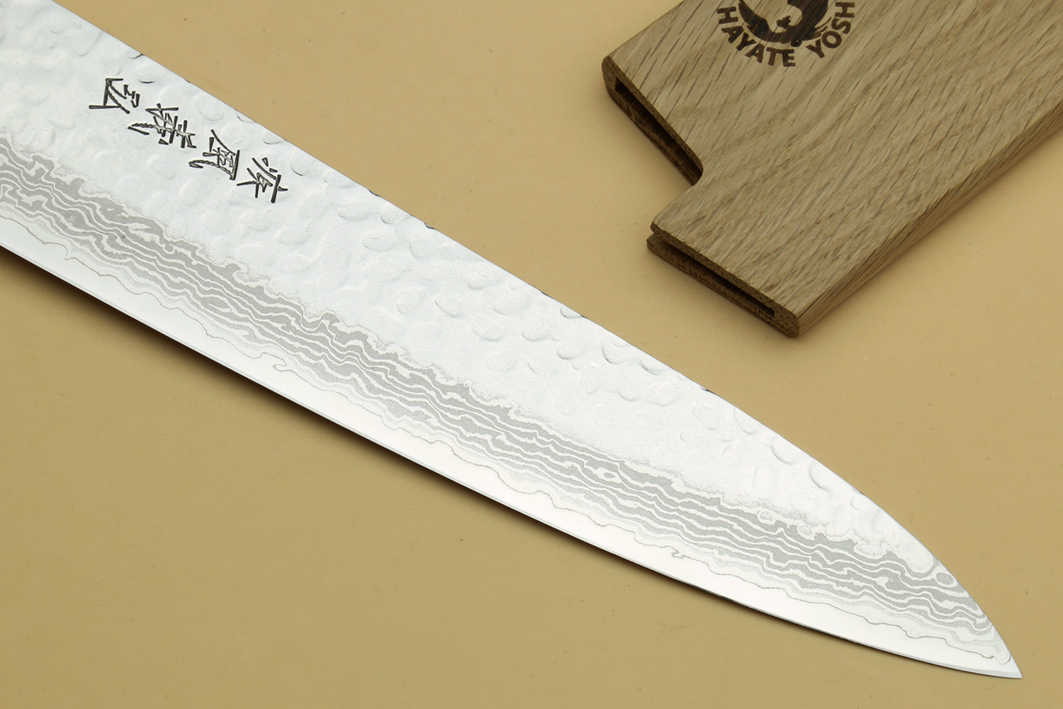 Yoshihiro VG-10 46 Layers Hammered Damascus Gyuto Japanese Chefs Knife Octagonal Alternative Ivory Handle
