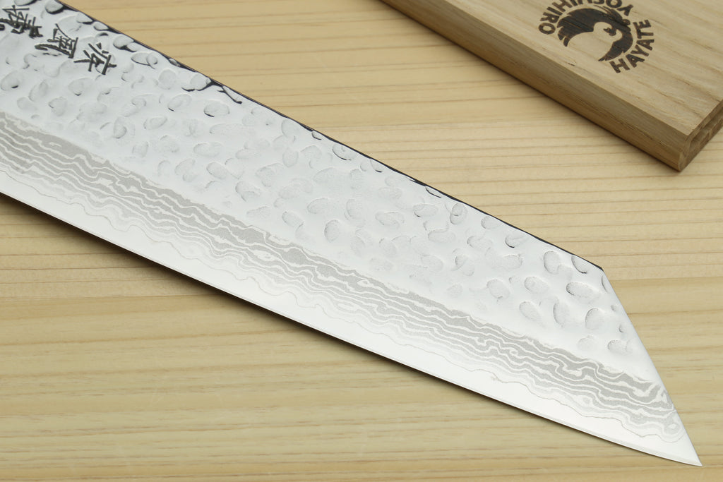 Yoshihiro VG-10 46 Layers Hammered Damascus Kiritsuke Multipurpose Japanese Chefs Knife with Octagonal Alternative Ivory Handle