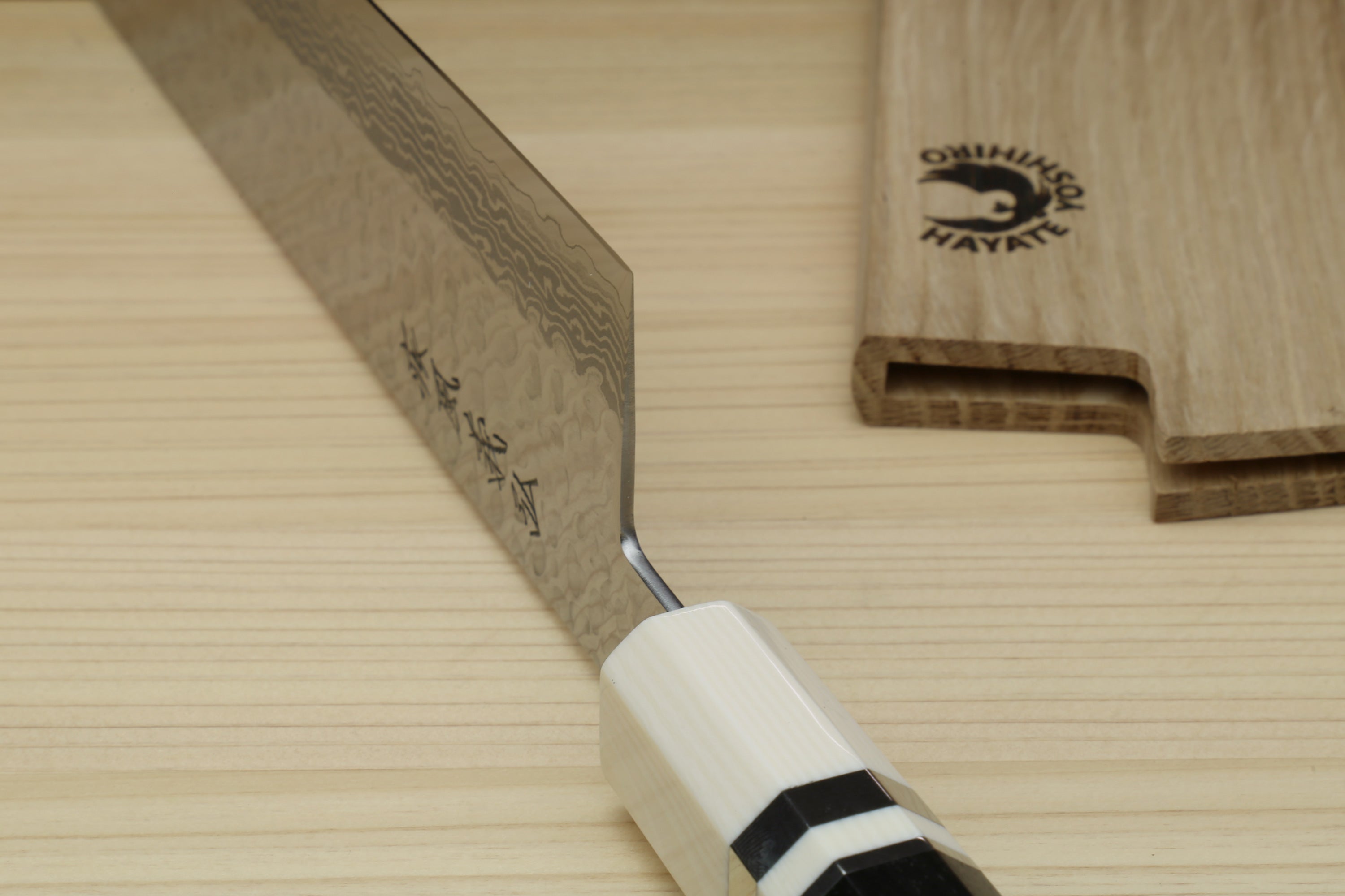 Yoshihiro VG-10 46 Layers Hammered Damascus Kiritsuke Multipurpose Japanese Chefs Knife with Octagonal Alternative Ivory Handle