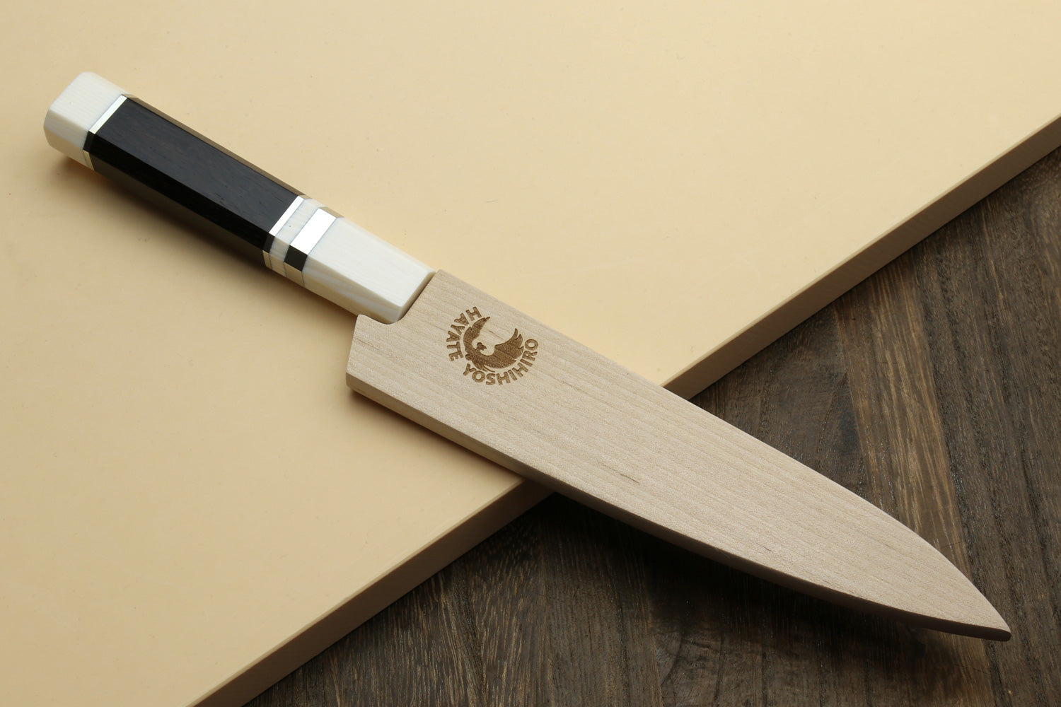 Yoshihiro VG-10 46 Layers Hammered Damascus Petty Utility Japanese Chef Knife Alternative Ivory Handle (6" (150mm))