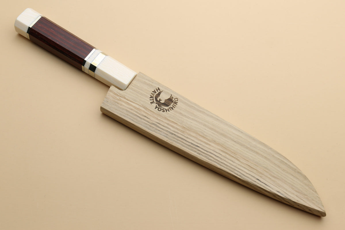 Damascus petty utility knife with alternative ivory bolster and rosewood 