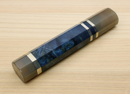 Yoshihiro Ocean Blue Handle with Water Buffalo Horn Bolster for Gyuto Chef Knife