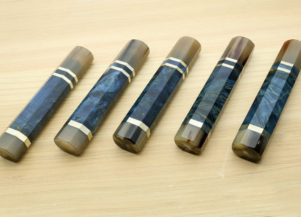 Yoshihiro Ocean Blue Handle with Water Buffalo Horn Bolster for Gyuto Chef Knife