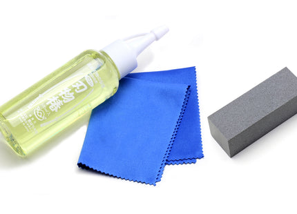 Yoshihiro Tsubaki Oil 3.4 oz & Large Sabitori Rust Eraser Set (6.5cm x 2.2cm x 2.2cm)