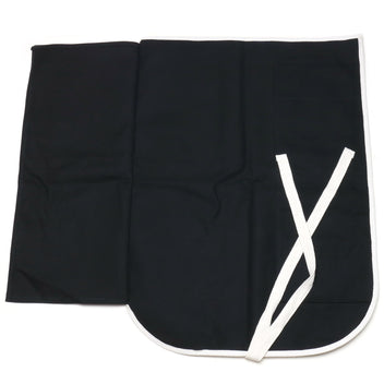 Black cotton knife pouch bag back view with white cross strap