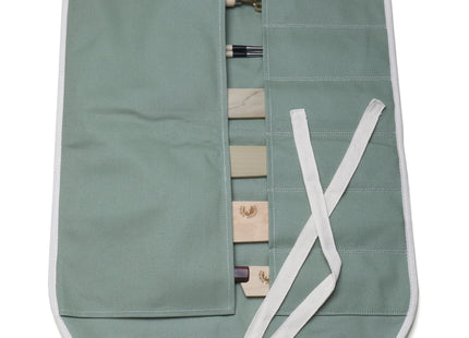 Yoshihiro Japanese Knife Cotton Pouch Bag Olive-Green Color (6 Slots)