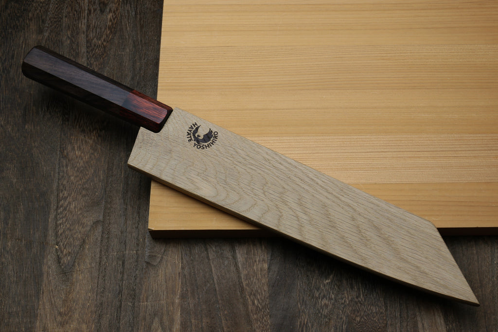 Yoshihiro Magnetic Oak Blade Protector Saya Cover for Double-Edged Kiritsuke