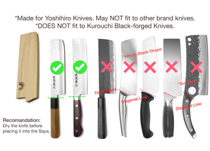 Yoshihiro Magnetic Oak Wood Saya Cover Blade Protector for Nakiri