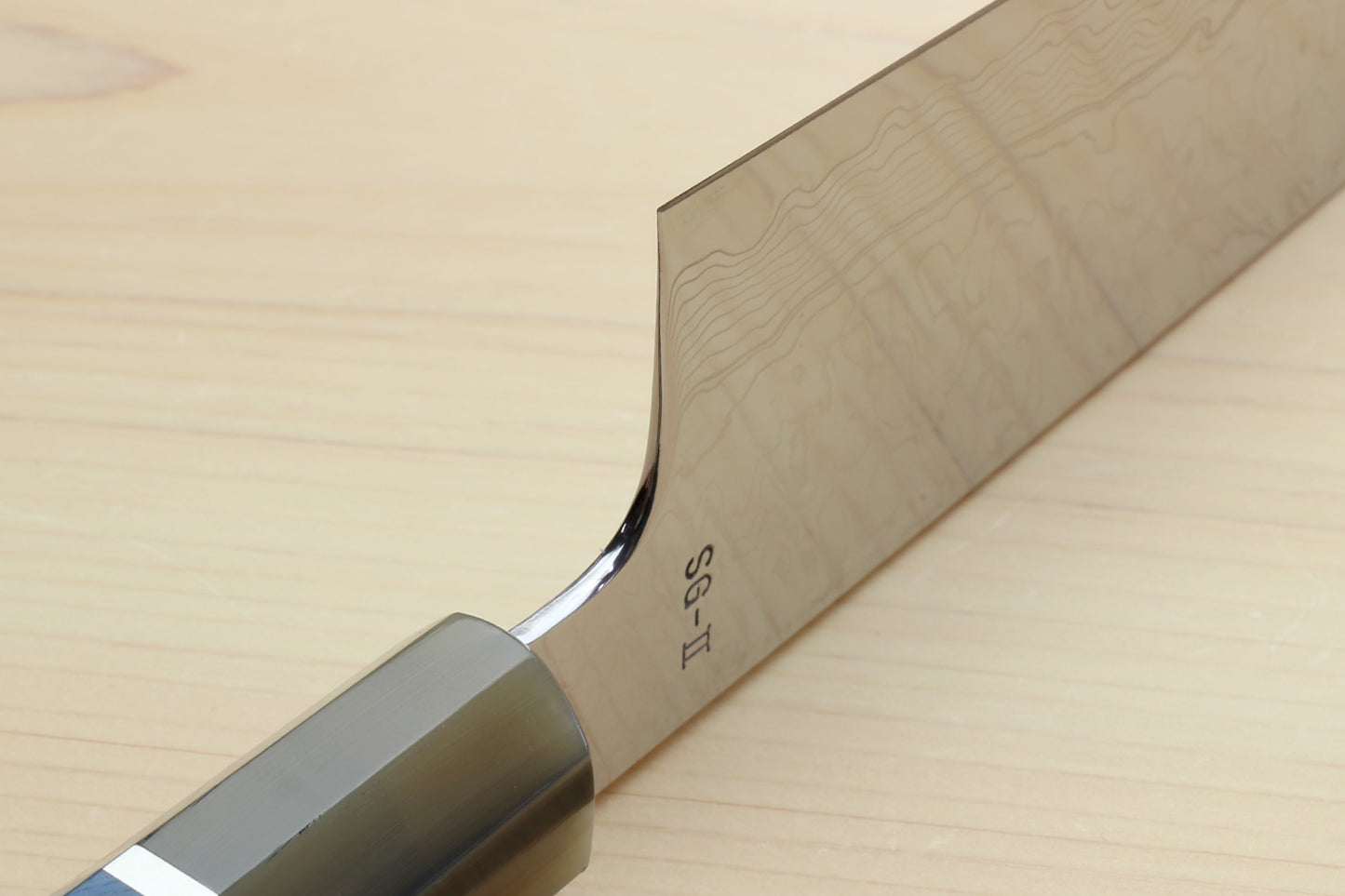 Yoshihiro Damascus SG2 (R2) Semi-Stainless Kiritsuke Chef Knife with Ocean Blue Handle (Blade Length 8.25" (210mm))