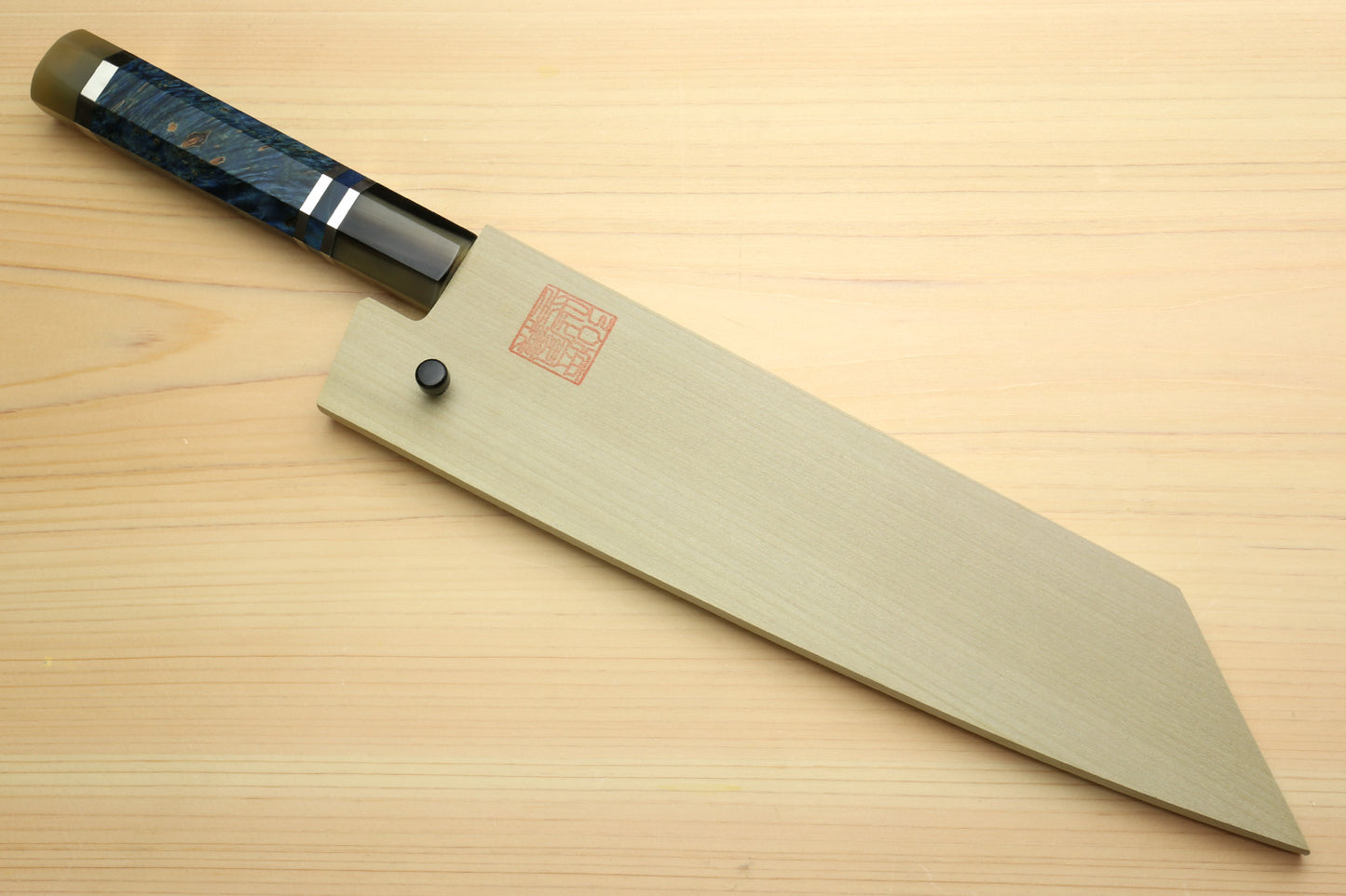 Yoshihiro Damascus SG2 (R2) Semi-Stainless Kiritsuke Chef Knife with Ocean Blue Handle (Blade Length 8.25" (210mm))