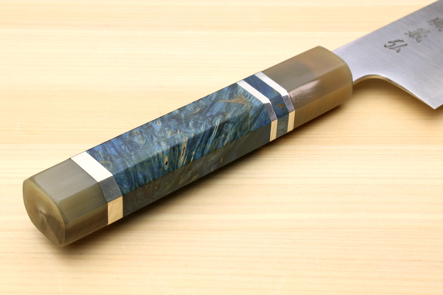 Yoshihiro HAP40 High Speed Stainless Steel Gyuto Chefs Knife with Ocean Blue Handle