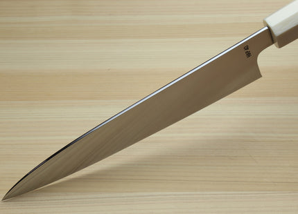 Yoshihiro HAP40 High Speed Stainless Steel Gyuto Chefs Knife Ocean Blue Handle with Alternative Ivory Bolster