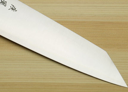 Yoshihiro HAP40 High Speed Stainless Steel Kiritsuke Multipurpose Chefs Knife Ocean Blue Handle with Alternative Ivory Bolster