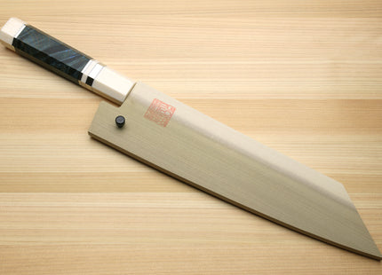 Yoshihiro HAP40 High Speed Stainless Steel Kiritsuke Multipurpose Chefs Knife Ocean Blue Handle with Alternative Ivory Bolster