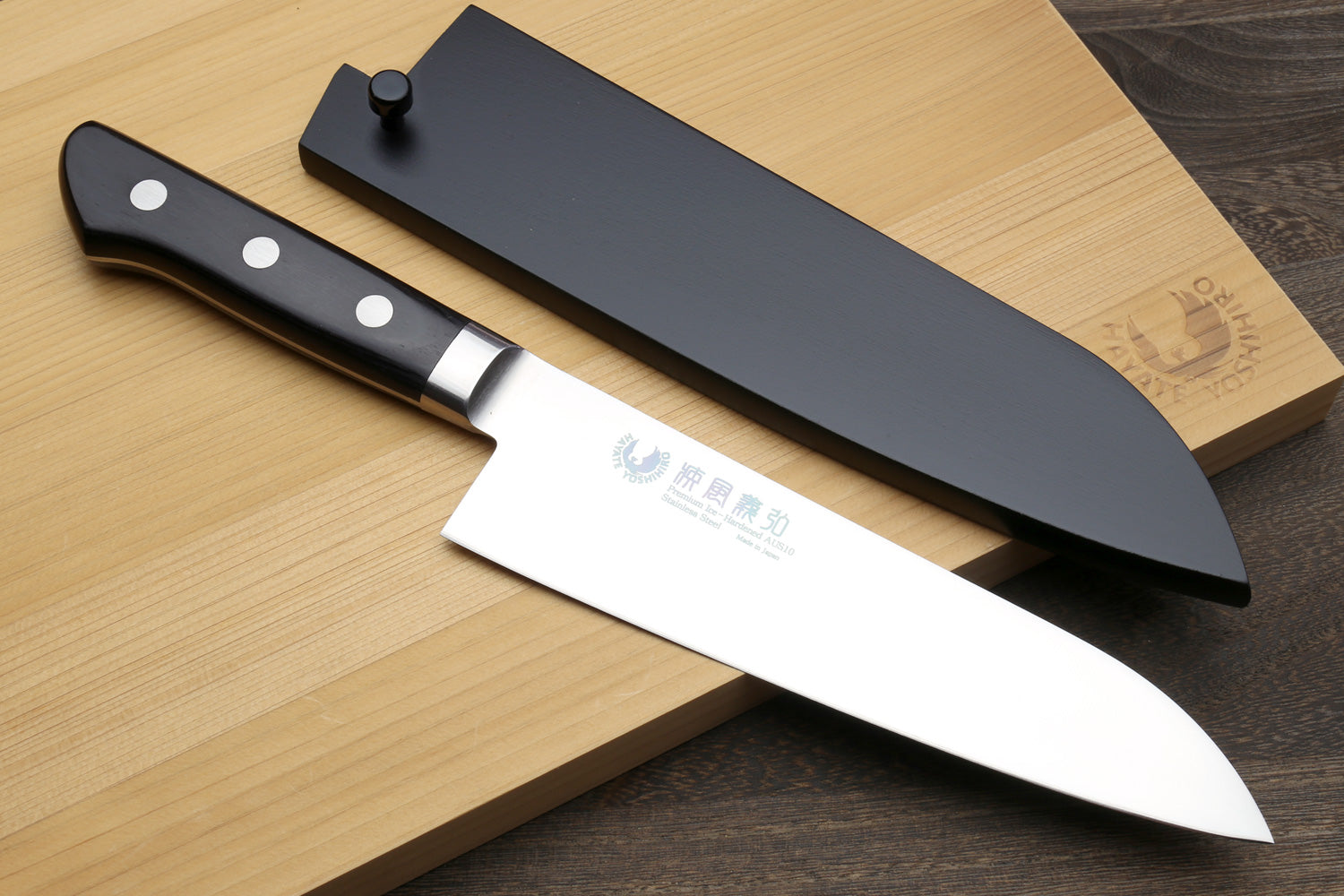 Yoshihiro Inox Stain-resistant Aus-10 Steel Ice Hardened Santoku