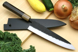 Yoshihiro Kurouchi Stainless Clad Nashiji High Performance SLD Gyuto & Petty 2pc Knife Set with Lacquered Saya