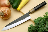 Yoshihiro Kurouchi Stainless Clad Nashiji High Performance SLD Gyuto & Petty 2pc Knife Set with Lacquered Saya