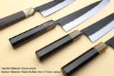 Yoshihiro Kurouchi Stainless Clad Nashiji High Performance SLD Gyuto & Petty 2pc Knife Set with Lacquered Saya