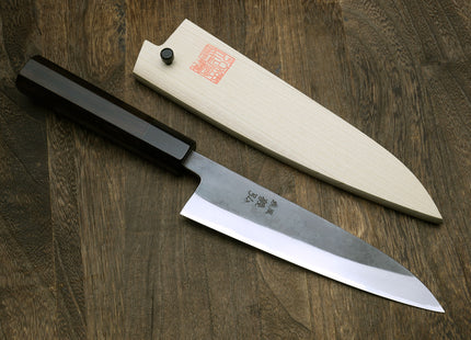 Yoshihiro Kurouchi Black-Forged Blue Steel Stainless Clad Petty Utility Knife Ebony wood Handle
