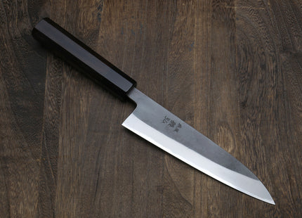 Yoshihiro Kurouchi Black-Forged Blue Steel Stainless Clad Petty Utility Knife Ebony wood Handle