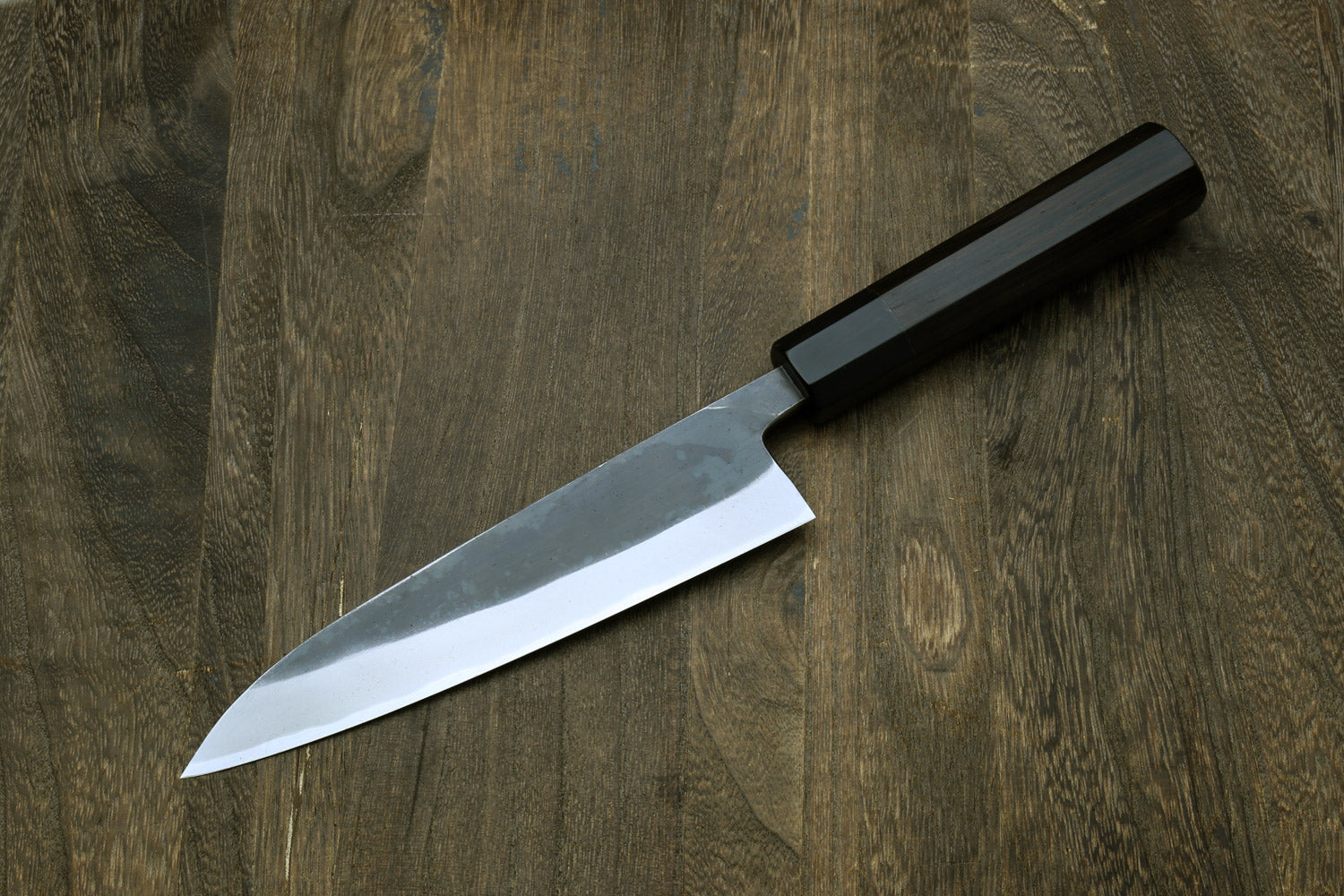 Yoshihiro Kurouchi Black-Forged Blue Steel Stainless Clad Petty Utility Knife Ebony wood Handle