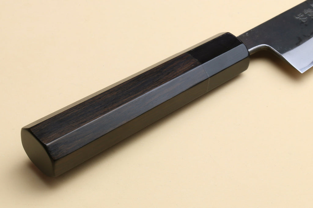 Yoshihiro Kurouchi Black-Forged Blue Steel Stainless Clad Petty Utility Knife Ebony wood Handle