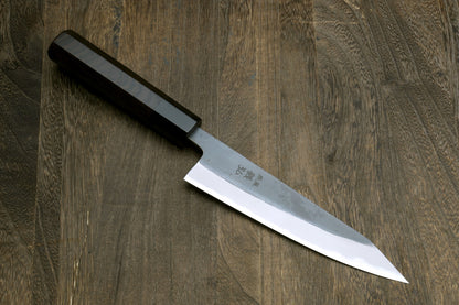 Yoshihiro Kurouchi Black-Forged Blue Steel Stainless Clad Petty-Kiritsuke Knife Ebony wood Handle