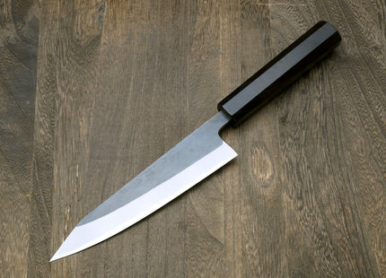 Yoshihiro Kurouchi Black-Forged Blue Steel Stainless Clad Petty-Kiritsuke Knife Ebony wood Handle