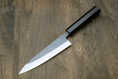 Yoshihiro Kurouchi Black-Forged Blue Steel Stainless Clad Petty-Kiritsuke Knife Ebony wood Handle