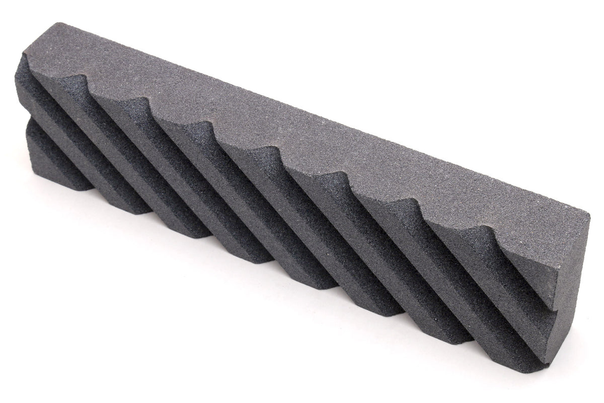 Sharpening stone fixer, black abrasive block with ribbed grooves