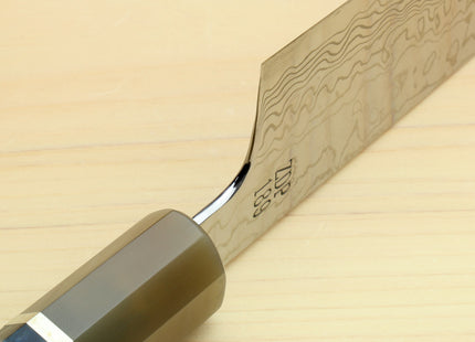 Yoshihiro Hayate ZDP-189 Super High Carbon Stainless Steel Damascus Gyuto Chef Knife Octagonal Ocean Blue Handle (Blade Length 210mm)