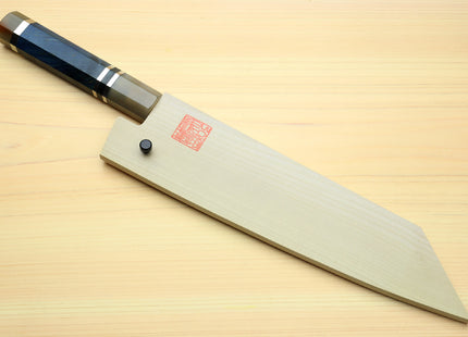 Yoshihiro Hayate ZDP-189 Super High Carbon Stainless Steel Damascus Kiritsuke Chef Knife Octagonal Ocean Blue Handle (Blade Length 210mm)