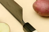 Yoshihiro Kurouchi High Carbon White Steel #2 Nakiri Japanese Vegetable Knife with Camphor Handle