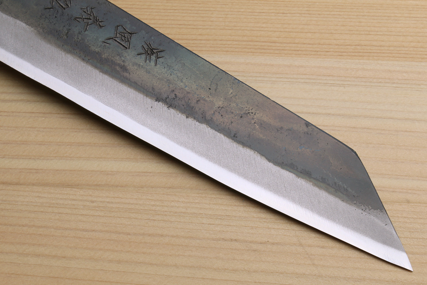 Yoshihiro Mizu Yaki Blue High Carbon Steel #1 Kurouchi Petty Kiritsuke Japanese Utility Knife Ebony Handle