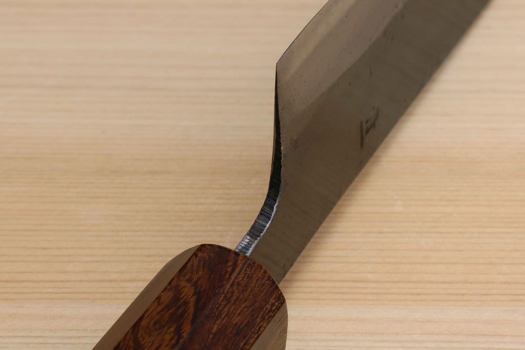 Yoshihiro Mizu Yaki Blue High Carbon Steel #1 Kurouchi Petty Kiritsuke Japanese Utility Knife Ebony Handle