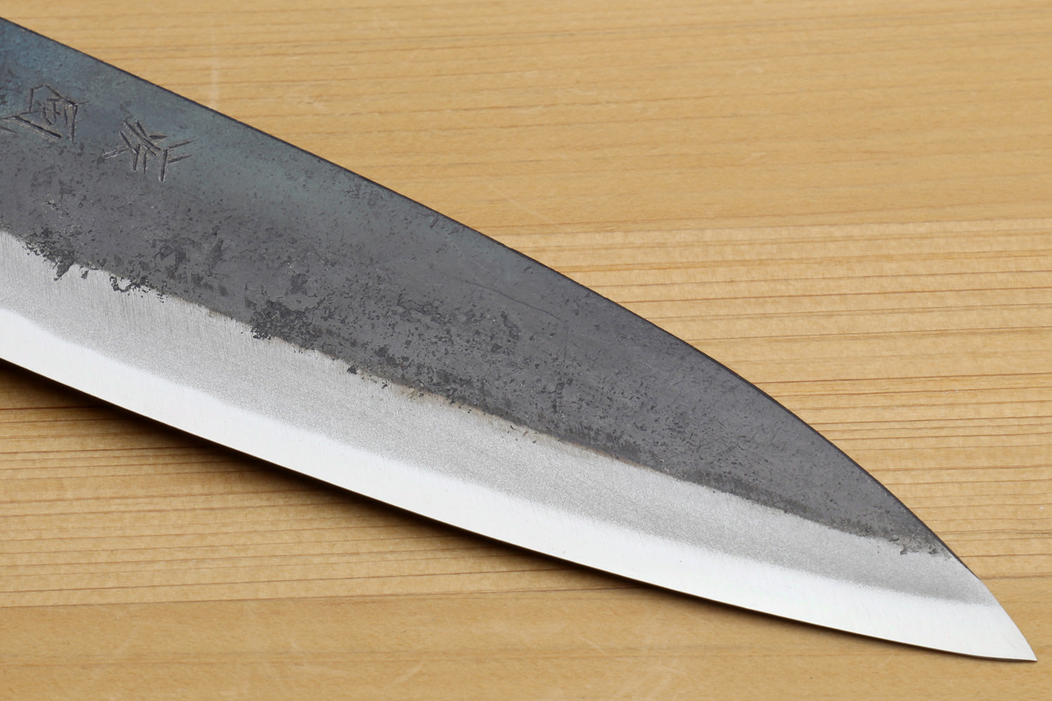 Yoshihiro Aogami Super Blue High Carbon Steel Kurouchi Petty Utility Knife with Ebony Handle