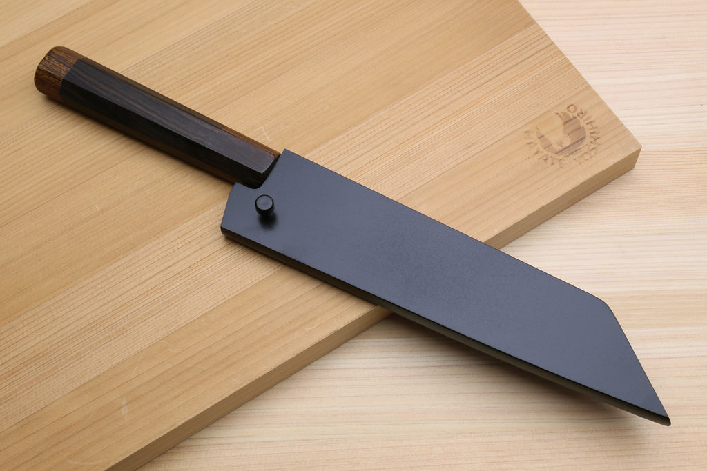 Yoshihiro Aogami Super Blue High Carbon Steel Kurouchi Petty Kiritsuke Utility Knife Ebony Handle