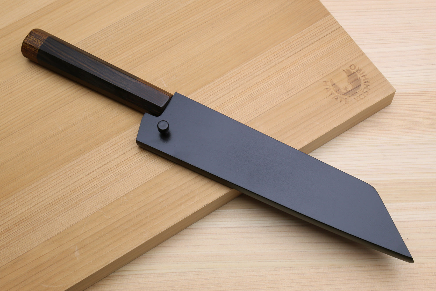 Yoshihiro Aogami Super Blue High Carbon Steel Kurouchi Petty Kiritsuke Utility Knife Ebony Handle