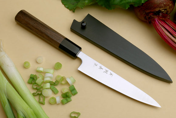 Yoshihiro Super Blue Steel Clad Petty Utility Chefs Knife (Rosewood Handle)