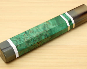 Yoshihiro Stabilized Maple Burl with Water Buffalo Horn Bolster for Gyuto Chef Knife